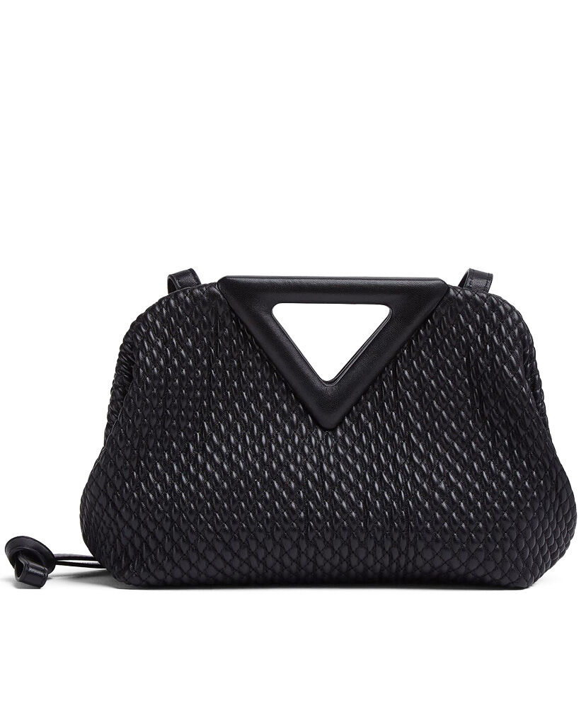 Bottega Veneta Point Top Handle Bag Lambskin Black